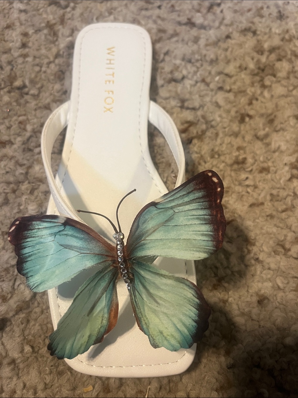 WHITE FOX White Butterfly Slide Sandal